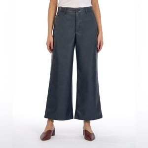 [kut from the kloth] aubrielle vegan leather wide leg trouser navy blue 00